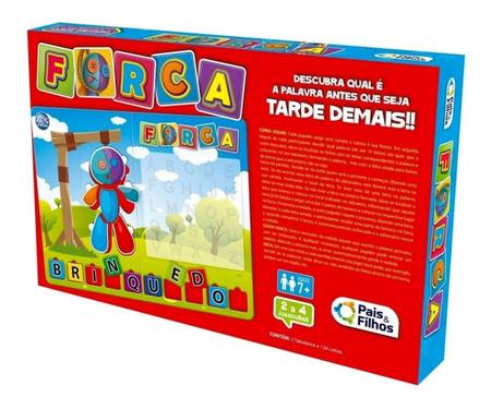 Jogo Da Forca Brinquedo Educativo Palavras Pais & Filhos Idade 7+ Amigos  Criança Divertido