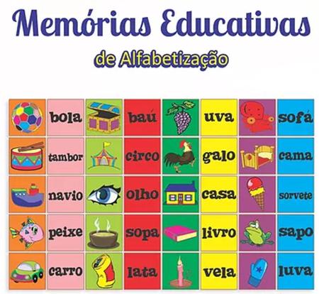 Jogo da memória Alfabetização Carimbras - Jogos de Memória e Conhecimento  - Magazine Luiza