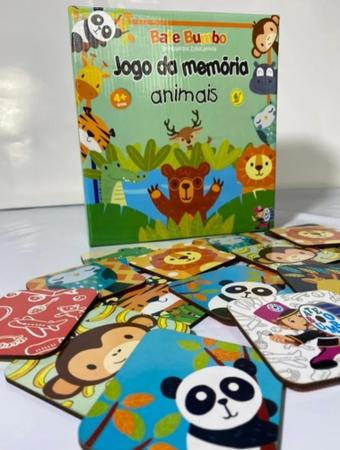 Jogo Da Memória Animais 24 Peças Madeira – Brinque e Leia