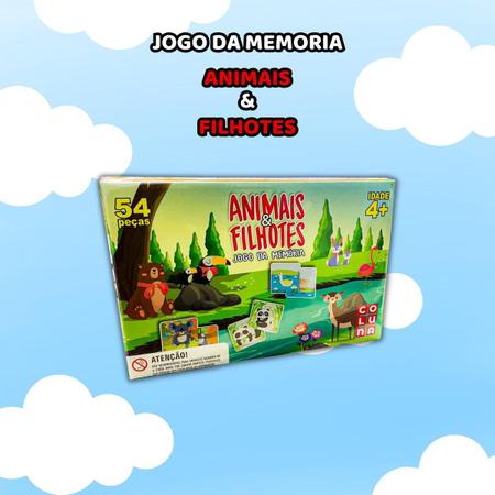 Jogo da Memória Animais Divertidos com 54 peças - Pais & Filhos - Jogos de  Memória e Conhecimento - Magazine Luiza