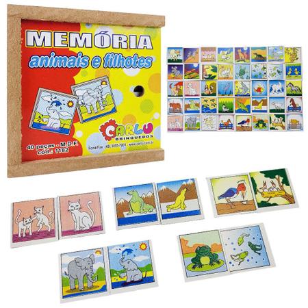 Jogo Da Memória Animais E Filhotes Infantil Educativos 40 Pç - sonho de  criança - Jogos de Memória e Conhecimento - Magazine Luiza