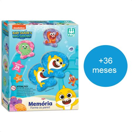 Jogo da Memoria Educativo Baby Shark 24 Pecas +3 Anos Nig - Ri Happy