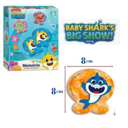 Jogo da Memoria Educativo Baby Shark 24 Pecas +3 Anos Nig - Ri Happy