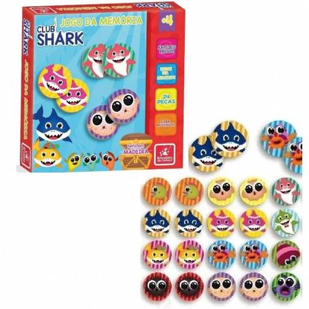 Jogo da Memória Club Shark (24 peças) - Educativos Brinquedos