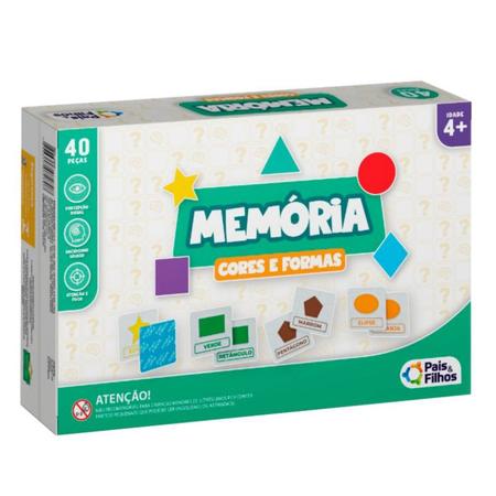 Jogo Da Memoria Cores E Formas 54p Educativo Exercitar Mente