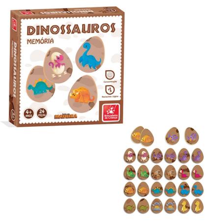 Jogo da Memória Dinossauros com 24 peças - Brincadeira de Criança - Jogos  de Memória e Conhecimento - Magazine Luiza