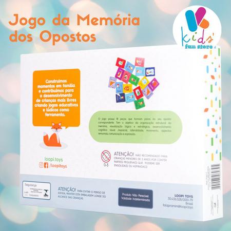 Jogo da Memória Opostos Brincadeira de Criança - Up Brinquedos