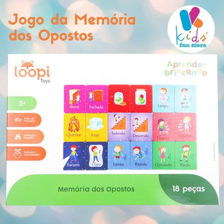 Jogo da Memória Opostos Brincadeira de Criança - Up Brinquedos