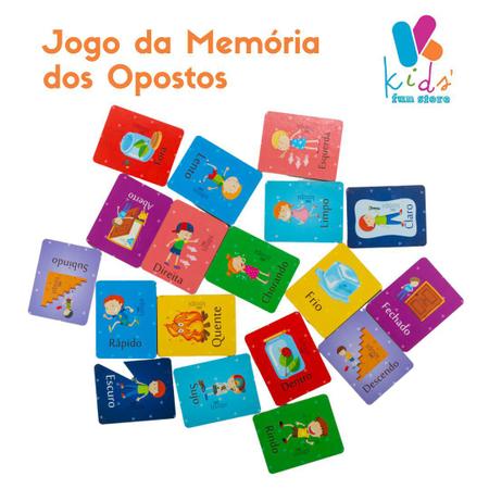 Jogo da Memória dos Opostos Brinquedo Madeira Loopi Toys - Jogos