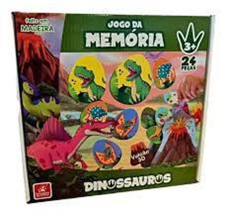 Jogo da Memória Educativo Dinossauro Madeira - Brincadeira De