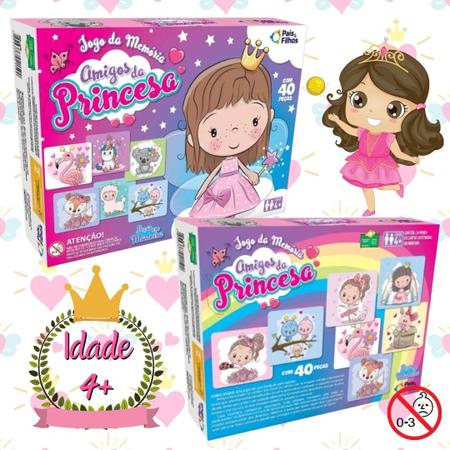 Jogo da Memória Personagem Princesa 40Pçs - Pais e Filhos