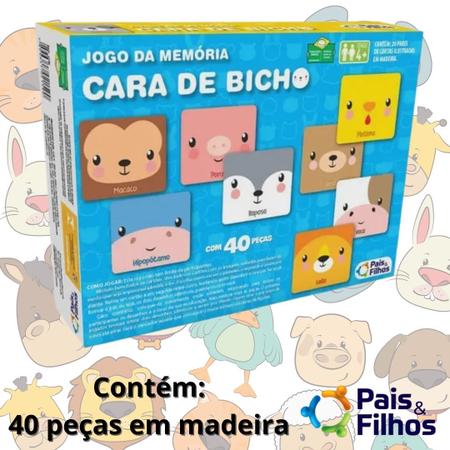 Jogo Da Memoria Educativo Personagens Divertidos 40 Peças - Pais e Filhos -  Jogos de Memória e Conhecimento - Magazine Luiza