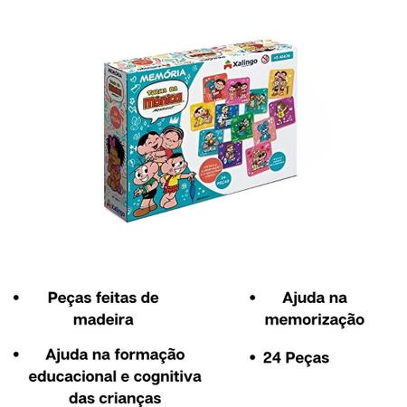 Jogo da Memória Turma da Mônica 24 Peças - Xalingo - Jogos de Memória e  Conhecimento - Magazine Luiza