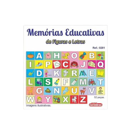 Jogo Da Memória - Letras E Figuras - 52 Peças - Alex Brinquedos