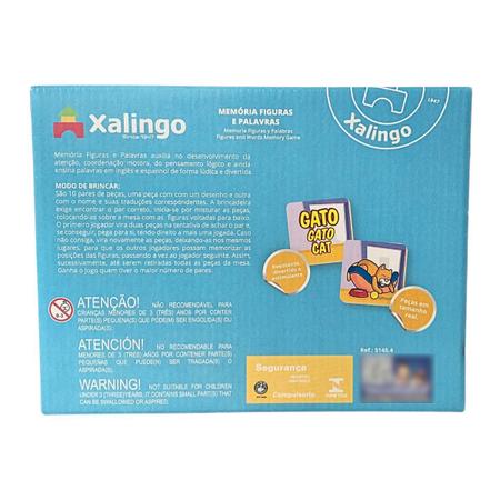 Imagem de Jogo da Memória Figuras e Palavras Brinquedo Educativo - Xalingo - 3 anos