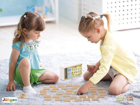 Imagem de Jogo da Memória Frutas 30 Peças Educativo Alfabetização Madeira Infantil Junges Diversão 4x4cm