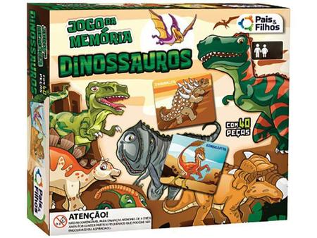 Jogo da Memória Infantil Dinossauros 40 pcs - Pais e Filhos - Jogos de  Memória e Conhecimento - Magazine Luiza