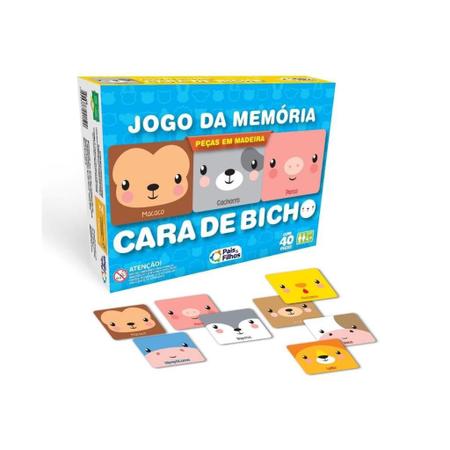 Jogo da memoria infantil em mdf cara de bichos pais e filhos - Jogos de  Memória e Conhecimento - Magazine Luiza