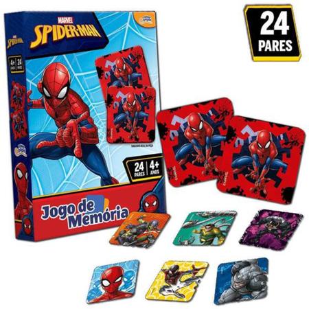 Jogo da memoria infantil Homem Aranha com 24 pares - Toyster - Jogos de  Memória e Conhecimento - Magazine Luiza