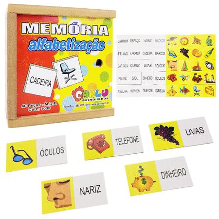 Jogo Da Memória Infantil Para Alfabetização Figuras Palavras - Carlu - Jogos  de Memória e Conhecimento - Magazine Luiza