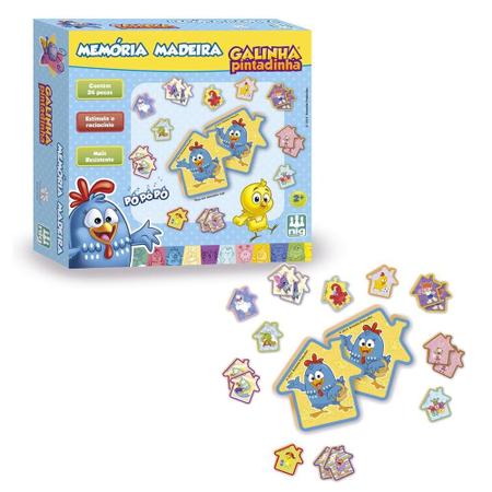 Jogo Da Memória Galinha Pintadinha®- Azul & Amarelo- 24Pçs- Reval