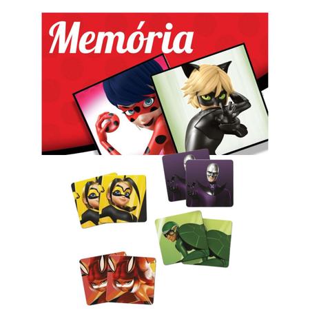 Jogo Da Memória Miraculous Ladybug 24 Peças – Madeira – Maior Loja de  Brinquedos da Região