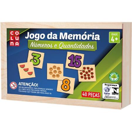 Jogo da Memoria de Numeros e Quantidades (40 pecas) - JottPlay - Compre  brinquedos educativos online