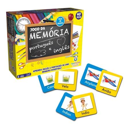 Livro Infantil com Jogo de Memória - Cores - Bilíngue Português