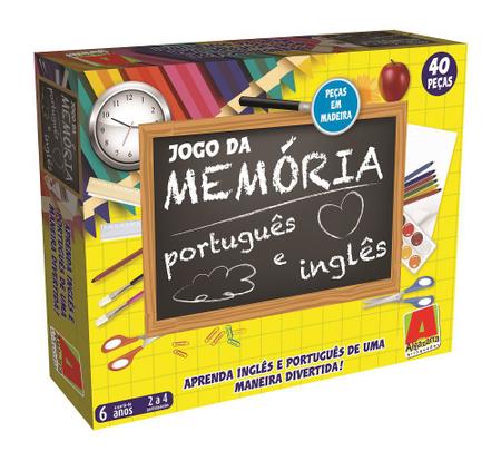 Jogo da Memória Português / Inglês em madeira - 1130 - Algazarra - Jogos de  Memória e Conhecimento - Magazine Luiza