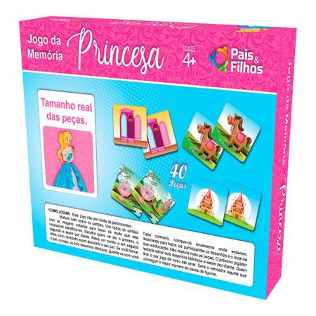 Jogo da Memória Princesa - 40 Peças - Pais e Filhos - Casa Joka