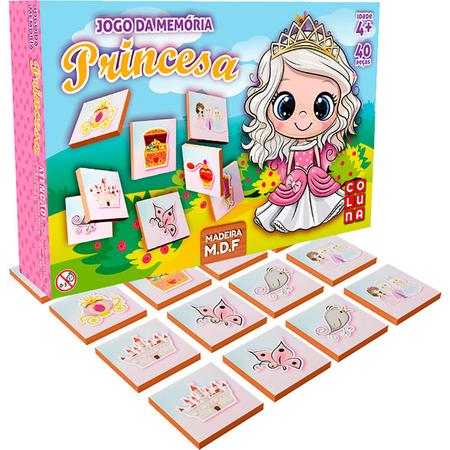 Jogo da Memória Princesas em MDF 40 Peças - Coluna - Jogos de Memória e  Conhecimento - Magazine Luiza