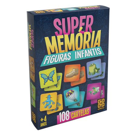 Jogo da Memória - SuperMemória - Figuras Infantis - 108 Cartelas - Grow Imagem de Jogo da Memória - SuperMemória - Figuras Infantis - 108 Cartelas - Grow
