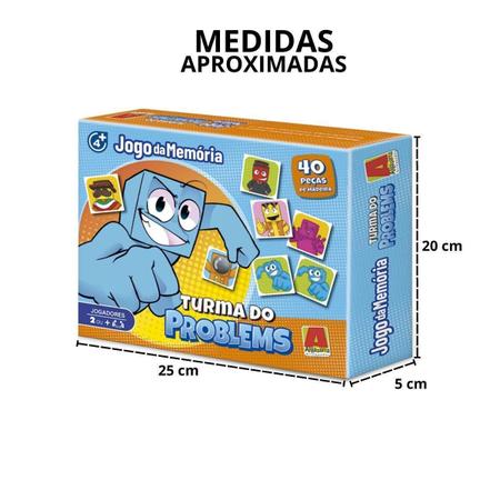 Jogo Da Memória Turma Do Problems Em Madeira Com 40 Peças - Algazarra Imagem de Jogo Da Memória Turma Do Problems Em Madeira Com 40 Peças