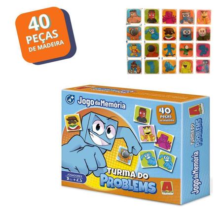 Jogo Da Memória Turma Do Problems Em Madeira Com 40 Peças - Algazarra Imagem de Jogo Da Memória Turma Do Problems Em Madeira Com 40 Peças