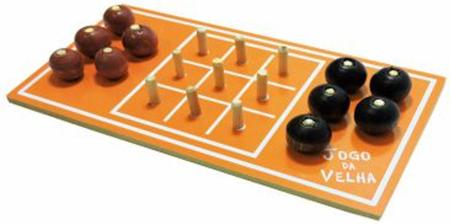 Jogo Da Velha Bola Maninho Brinquedo Mdf Cor Aleatória