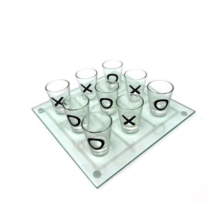 Jogo Da Velha Shot Drink Vidro 9 Copos 10 Ml Festa Amigos - Clink