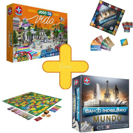 Jogo Da Vida Com Aplicativo Nova Edição + Banco Imobiliário Mundo