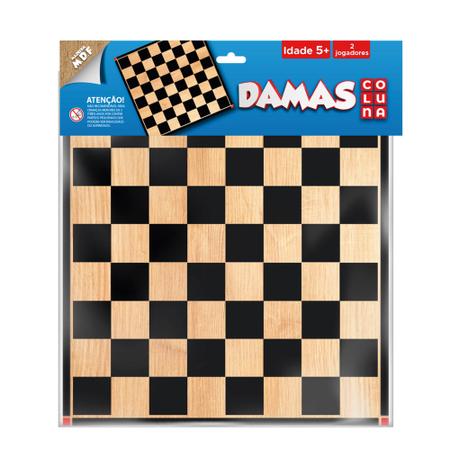 JOGO DE DAMA COM TABULEIRO DE MADEIRA MDF + 24 PECAS 10784.1 COLUNA