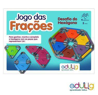 Imagem de Jogo das Frações Edulig - O Desafio do Hexágono - 177 peças e conexões