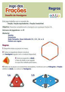 Imagem de Jogo das Frações Edulig - O Desafio do Hexágono - 177 peças e conexões