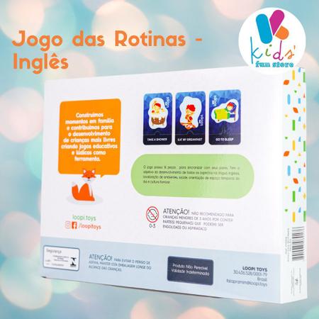 Jogo das Rotinas em Inglês - Em Madeira - A Casinha Brinquedos