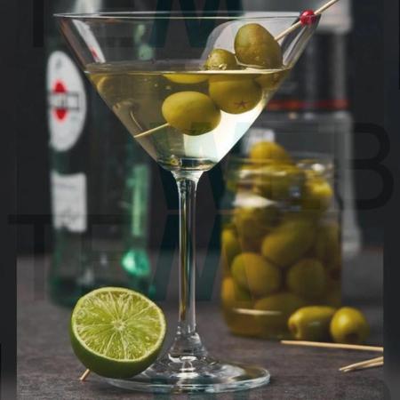 Imagem de Jogo de 2 Taças de Martini de Vidro 274ml para Drinks ou Sobremesas Resistentes Para Festas, Mesa Posta Elegante e Sustentável, Bares e Restaurantes