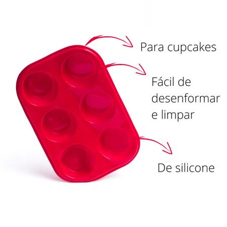 Imagem de Jogo de 20 formas de silicone com 6 cavidades para cupcake 