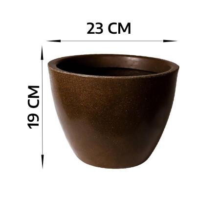 Imagem de Jogo de 3 vasos para plantas decorativos modelo Coluna Redonda Liso Brilhante Polido