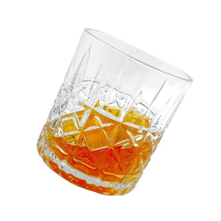 Jogo 6 Copos Baixos de Vidro Para Whisky, Água, Suco - 340ml - ATALUZ