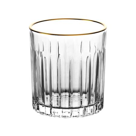 Imagem de Jogo de 6 copos baixos Soho em cristal ecologico com borda dourada 310ml A9,3