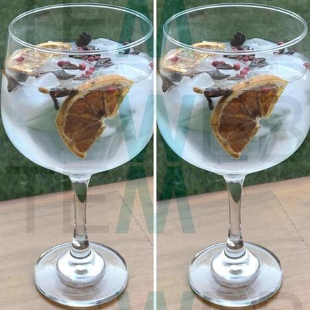 Imagem de Jogo de 6 Taças de Gin de Vidro 653ml para Drinks ou Sobremesas Resistentes Para Festas, Mesa Posta Elegante e Sustentável, Bares e Restaurantes