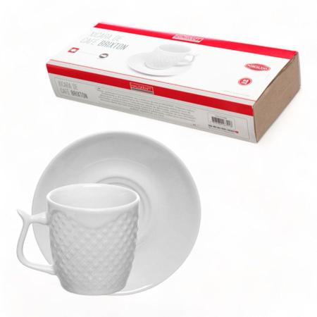 Imagem de Jogo de 6 Xícaras Com Pires Café Brixton 150ml Porcelana Hauskraft