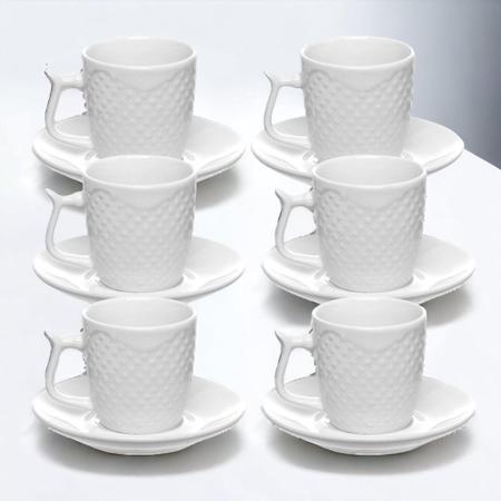 Imagem de Jogo de 6 Xícaras Com Pires Café Brixton 150ml Porcelana Hauskraft