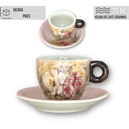 Jogo de 6 Xícaras de Café Cônica Coquinho 70 ml e Açucareiro de Porcelana  Pintado à Mão ROSAS BRANCA ROSA/ROSA CARAMELO - PINTANDO ARTE Ateliê -  Xícaras de Café - Magazine Luiza